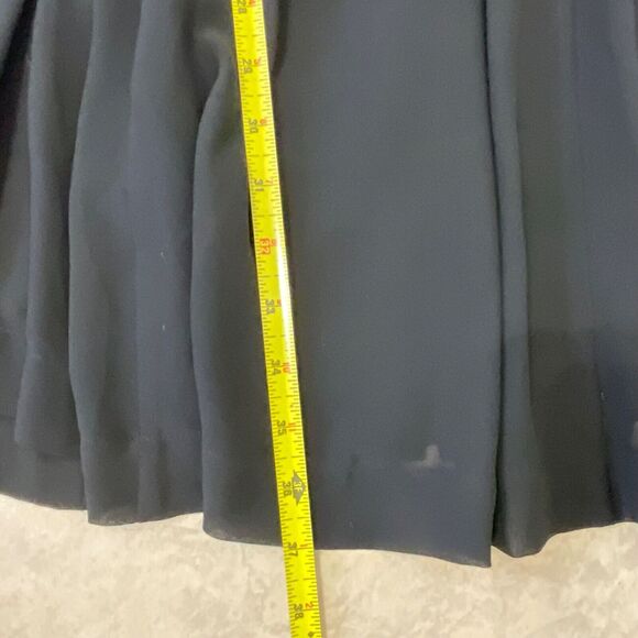 Anthropologie Draped LBD midi Dress women’s 4 Black Crepe V Neck /back cinch tie - Picture 10 of 15